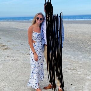 Floral Blue and White Maxi Dress